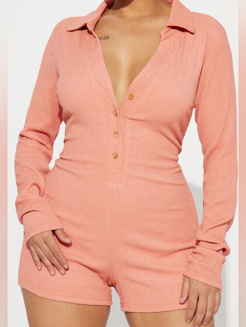 Fashion Nova Long-Sleeve Romper (L)